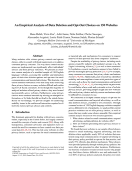 An Empirical Analysis of Data Deletion and Opt-Out Choices on 150 Websites