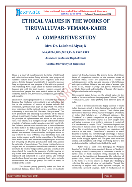 Vemana-Kabir a Comparitive Study