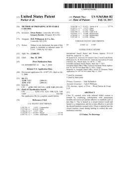 United States Patent (10) Patent No.: US 9,565,866 B2 Parker Et Al