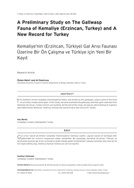 Erzincan, Turkey) and a New Record for Turkey