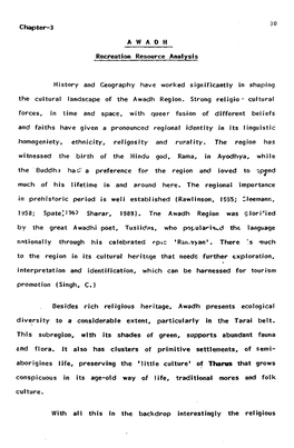 Chapter-3 a W a D H Recreation Resource Analysis History And