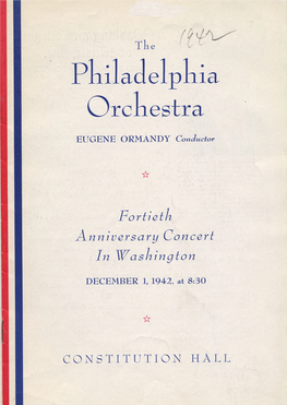 PHILADELPHIA ORCHESTRA Season 1942-1943 Mrs