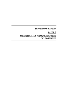 Supporting Report Paper 2 Irrigation and Water Resources Development