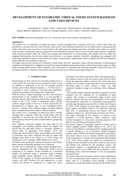 Development of Panoramic Virtual Tours System Based on Low Cost Devices