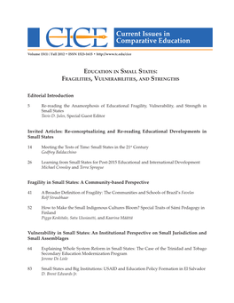 Current Issues in Comparative Education