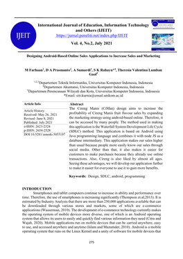 International Journal of Education, Information Technology and Others (IJEIT) Vol