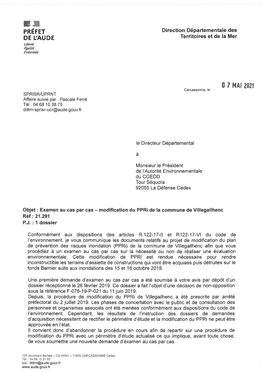 Modification Du Ppri De Villegailhenc a Été Prescrite Par Arrêté Préfectoral Du 2 Juillet 2019