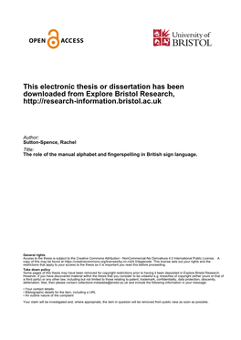 This Electronic Thesis Or Dissertation Has Been Downloaded from Explore Bristol Research