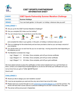 Cset Sports Partnership Information Sheet