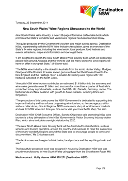 New South Wales' Wine Regions Showcased to the World