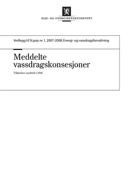 Meddelte Vassdragskonsesjoner 2006 5 Nr