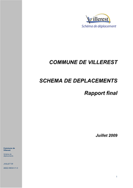 COMMUNE DE VILLEREST SCHEMA DE DEPLACEMENTS Rapport Final