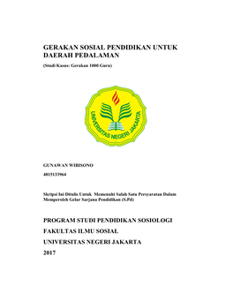 GERAKAN SOSIAL PENDIDIKAN UNTUK DAERAH PEDALAMAN (Studi Kasus: Gerakan 1000 Guru)