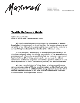 Textile Reference Guide