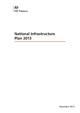 National Infrastructure Plan 2013