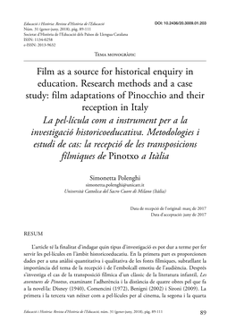 Film As a Source for Historical Enquiry in Education. Research