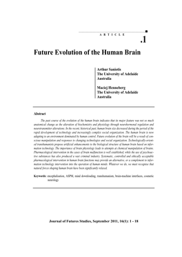 Future Evolution of the Human Brain