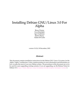 Installing Debian GNU/Linux 3.0 for Alpha
