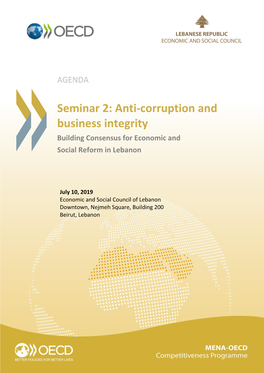 Anti-Corruption and Business Integrity Building Consensus for Economic and Social Reform in Lebanon