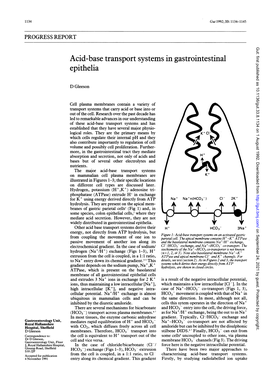 Acid-Base Transport Systems in Gastrointestinal Epithelia