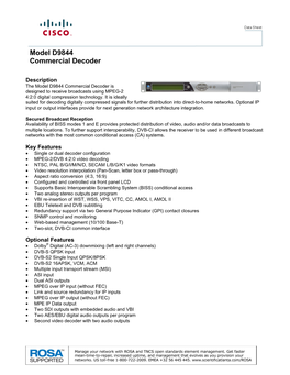 Model D9844 Commercial Decoder