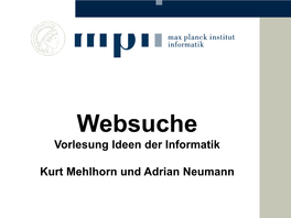 Websuche Vorlesung Ideen Der Informatik