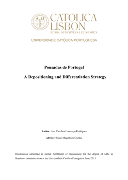 Pousadas De Portugal a Repositioning and Differentiation Strategy