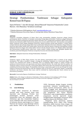 Strategi Pembentukan Tambrauw Sebagai Kabupaten Konservasi Di Papua