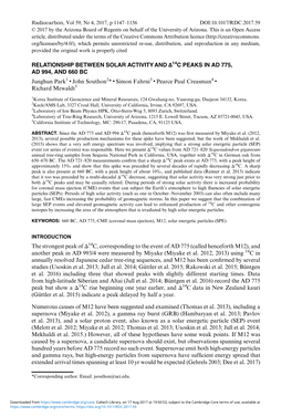 Relationship Between Solar Activity And