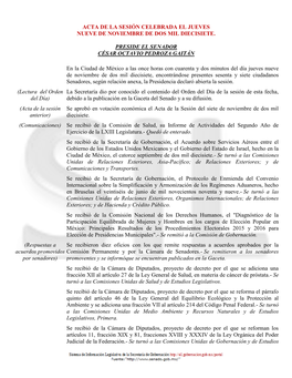 Acta De La Sesión Celebrada El Jueves Nueve De Noviembre De Dos Mil Diecisiete