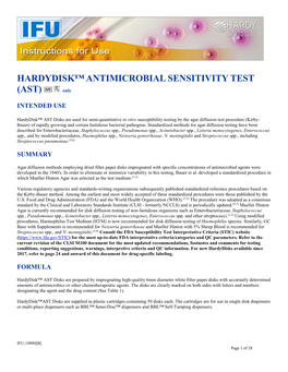 Disk Diffusion Susceptibility Test Procedure