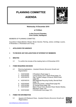 Planning Committee Agenda