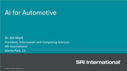 AI for Automotive 150218