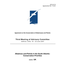 Third Meeting of Advisory Committee Albatross and Petrels in the South