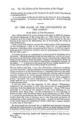 The Claims of the Convocations of the Clergy.