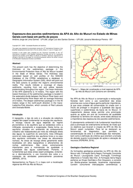 Espessura Dos Pacotes Sedimentares Da APA Do Alto Do Mucuri No