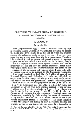 Additions to Pulle's Flora of Surinam