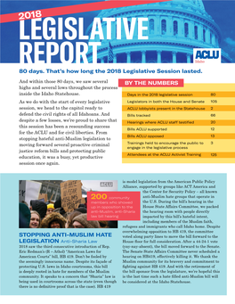 2018 Legislative Report/Legislative Scorecard