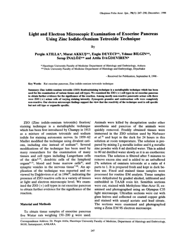 Light and Electron Microscopic Examination of Exocrine Pancreas Using Zinc Iodide-Osmium Tetroxide Technique