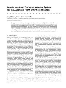 Development and Testing of a Control System for the Automatic Flight of Tethered Parafoils