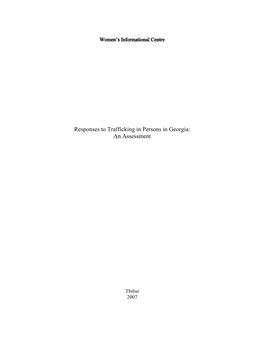 OSCE Mission to Georgia by Women’S Information Centre (Georgia) Under Leadership of Ms