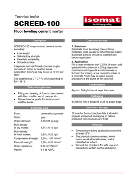 SCREED-100 Floor Leveling Cement Mortar