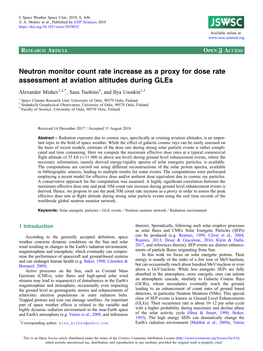 Neutron Monitor Count Rate Increase As a Proxy for Dose Rate Assessment at Aviation Altitudes During Gles