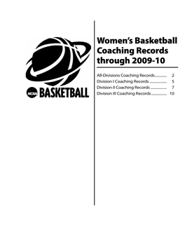 Women's Basketball Coaching Records Through 2009-10 5