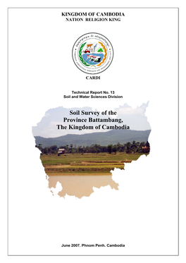 Soil Survey of the Province Battambang, the Kingdom of Cambodia