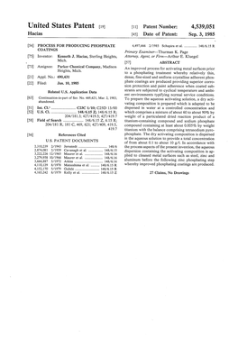 Unlted States Patent [19] [11] Patent Number: 4,539,051 Hacias [45] Date of Patent: Sep