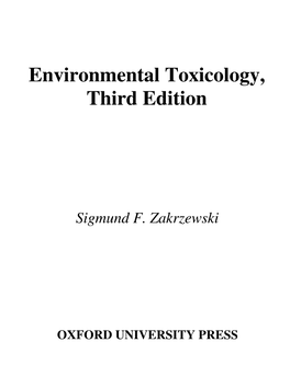 Environmental Toxicology, Third Edition