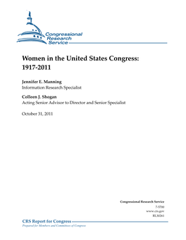 Women in the United States Congress: 1917-2011