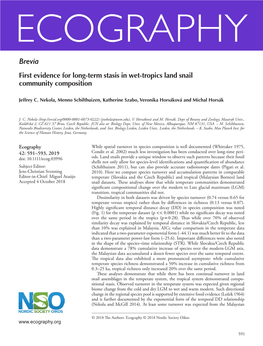 First Evidence for Long-Term Stasis in Wet-Tropics Land Snail Community Composition