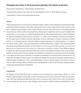 Managing Uncertainty in Flood Protection Planning with Climate Projections